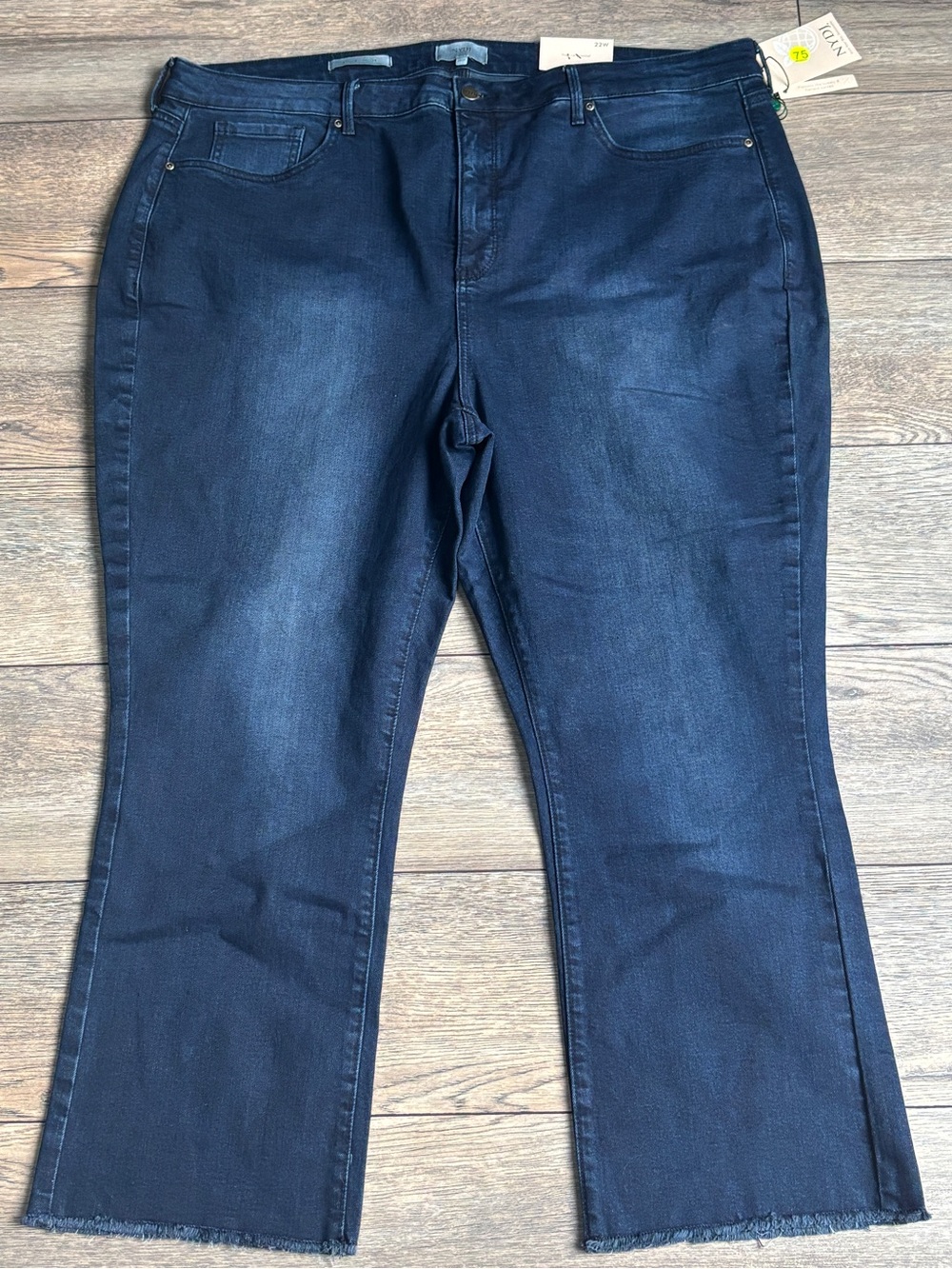 NYDJ High Rise Slim Bootcut Ankle Dark Wash Stretch Denim Jeans Blue Plus Sz 22W